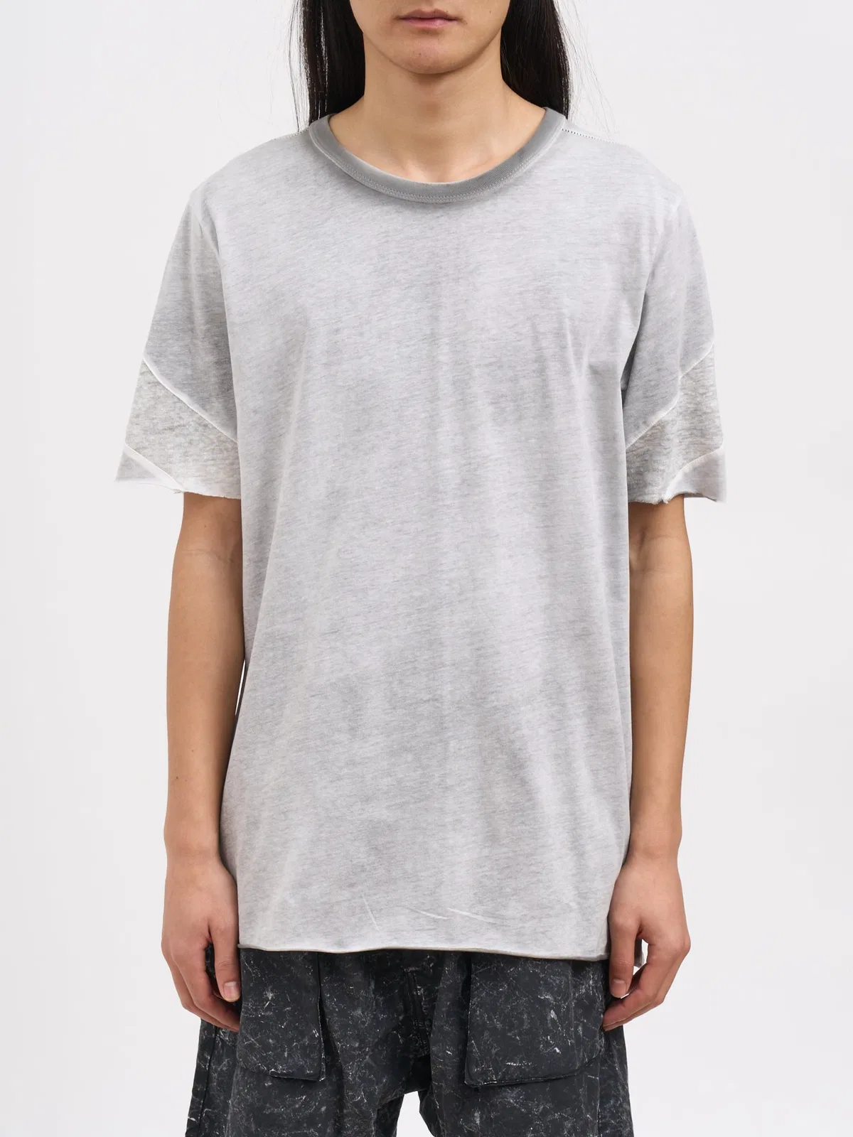 T-Shirt Con Inserti In Lino
