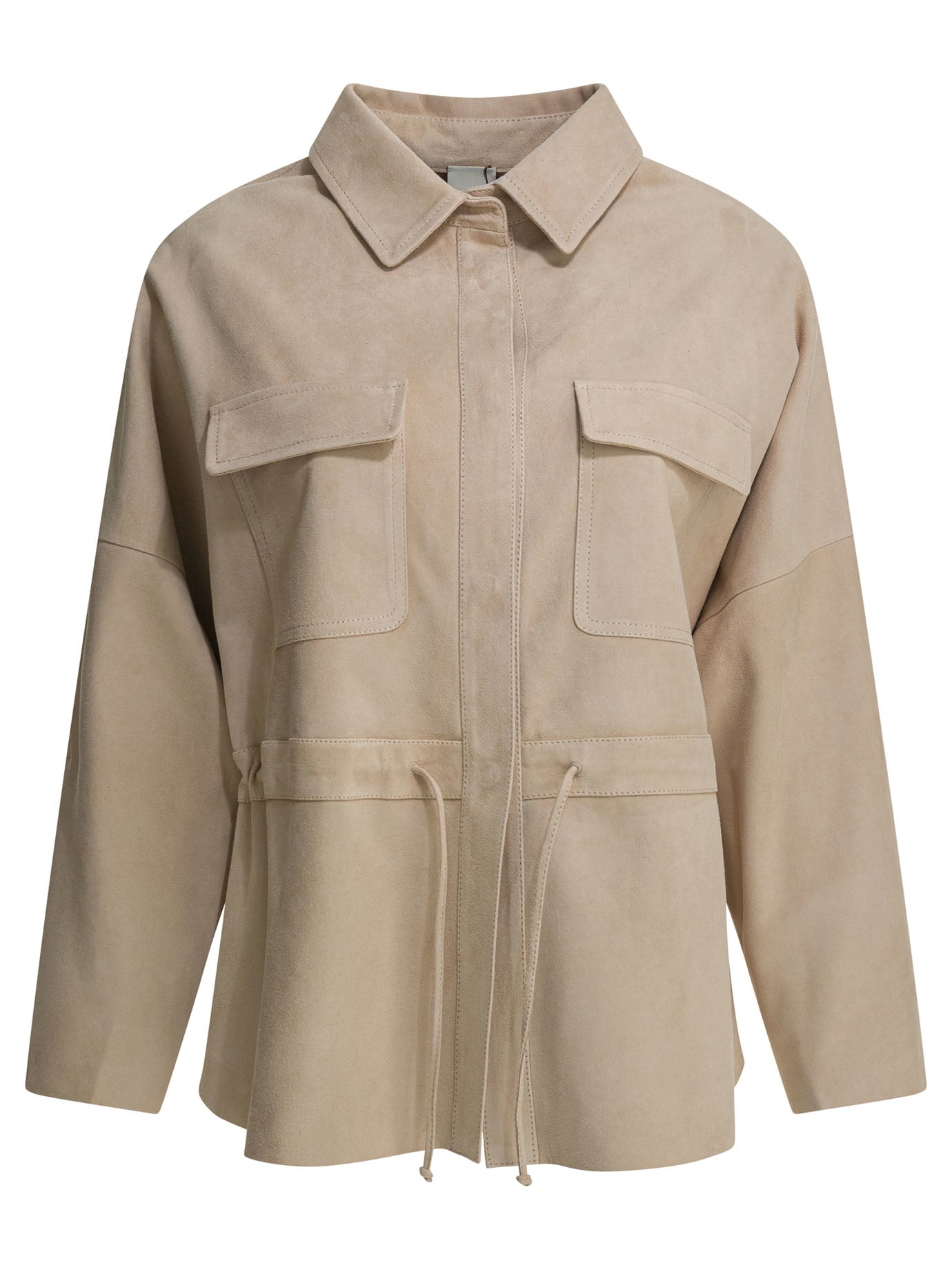 Beige Lamb Leather Jacket