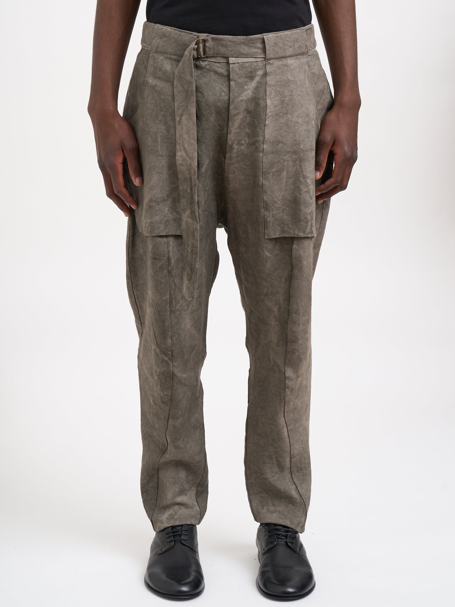 Linen And Viscose Cargo Pants