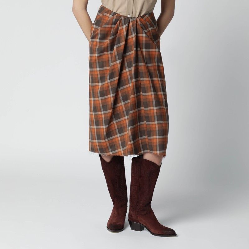 Draped Tartan Skirt
