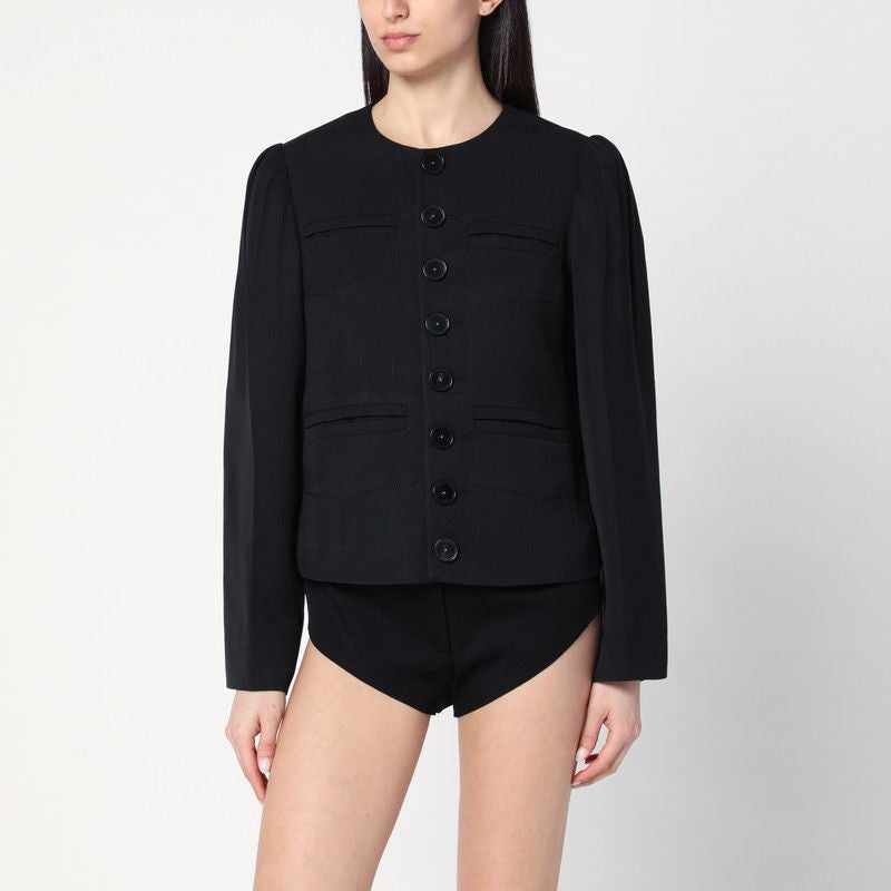 Regiment Black Jacket In Silk Blend