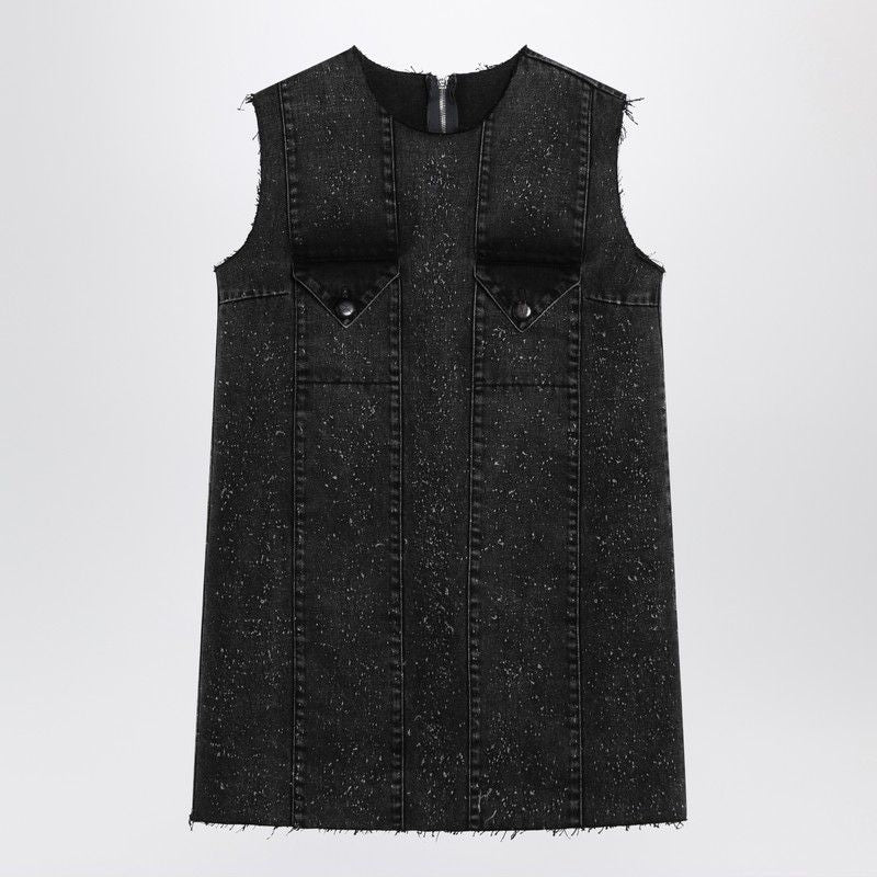 Dark Grey Mini Dress In Denim