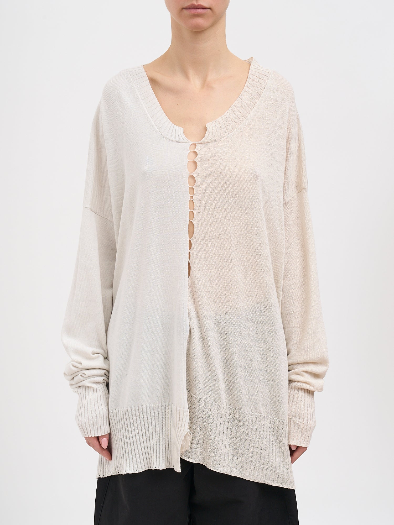 Boxy Cotton And Linen Sweater
