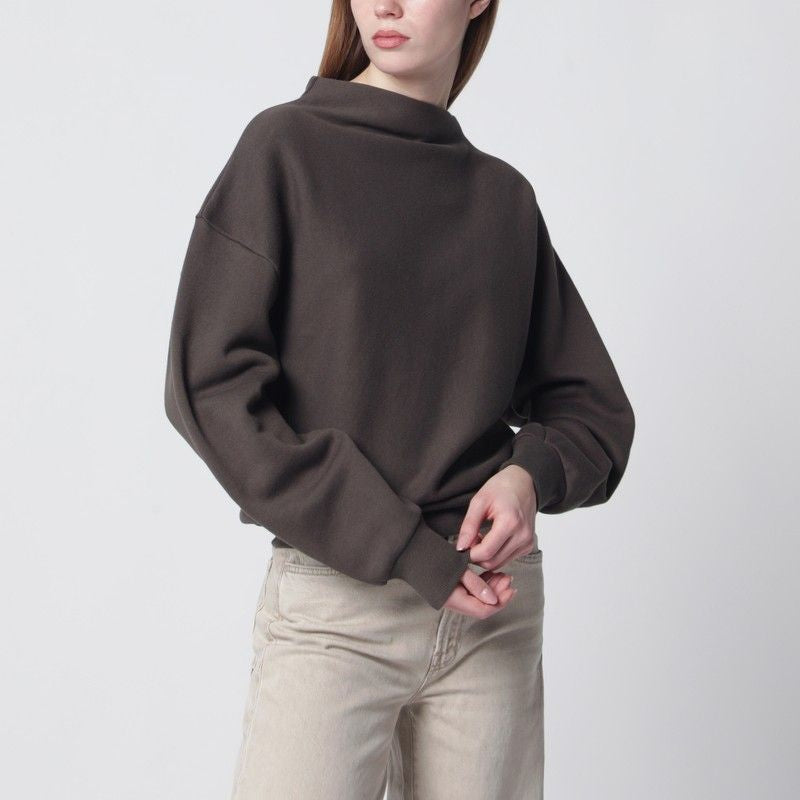 Black Draped Sweatshirt