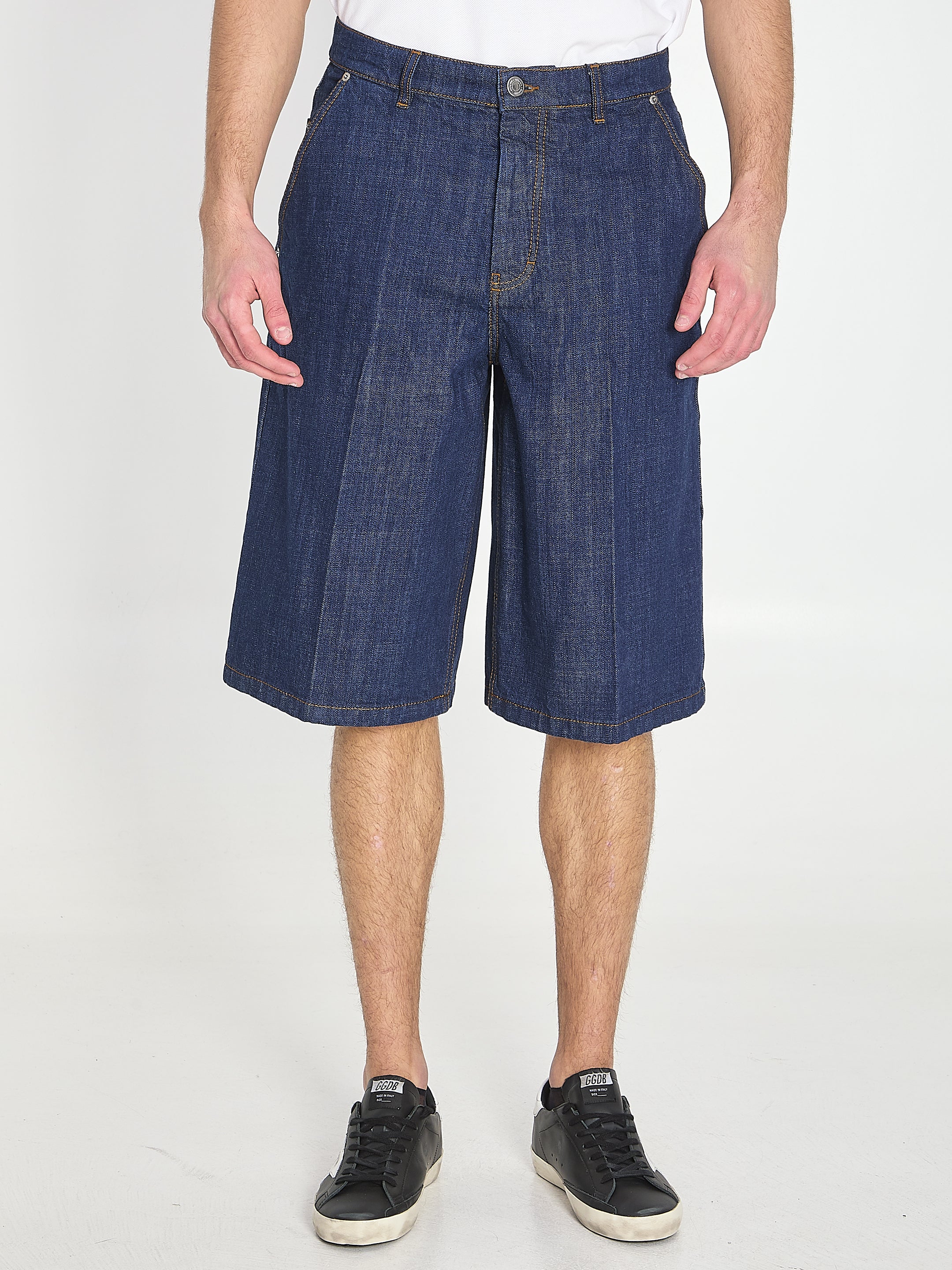 Loose Denim Bermuda Shorts