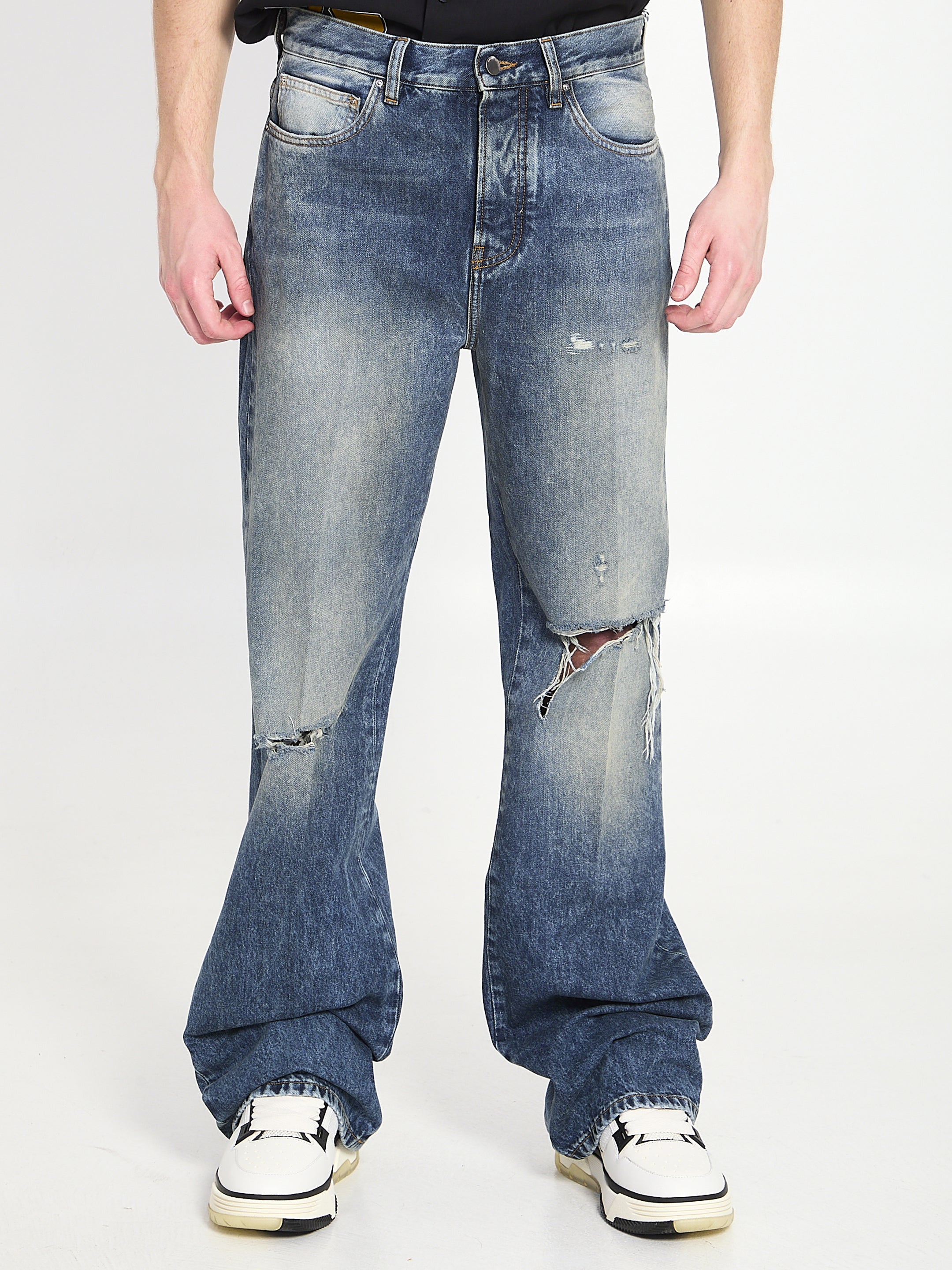 Slashed Boot Cut Jeans