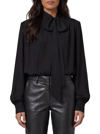 Silk-Blouse Blouse With Bow