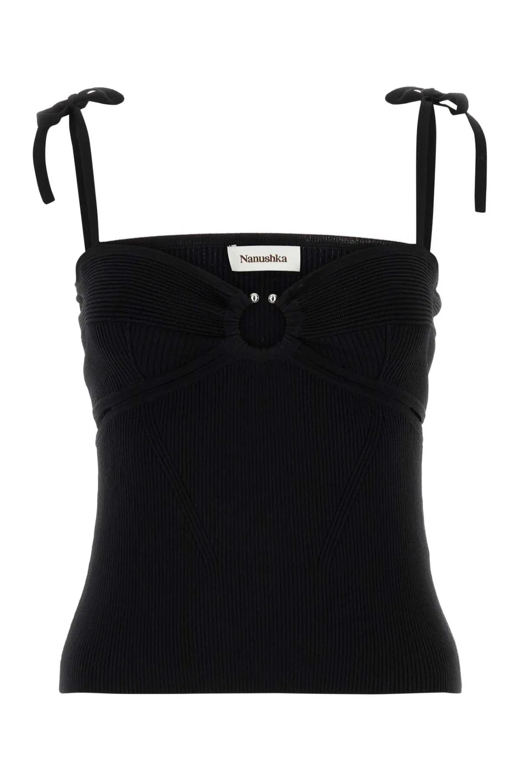 Black Stretch Viscose Blend Savera Top