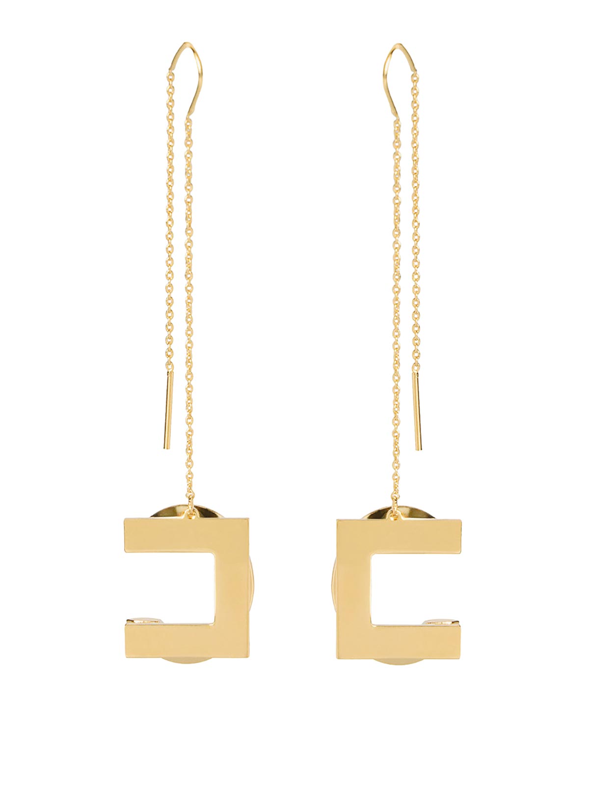 Gold Pendant Logo Earrings