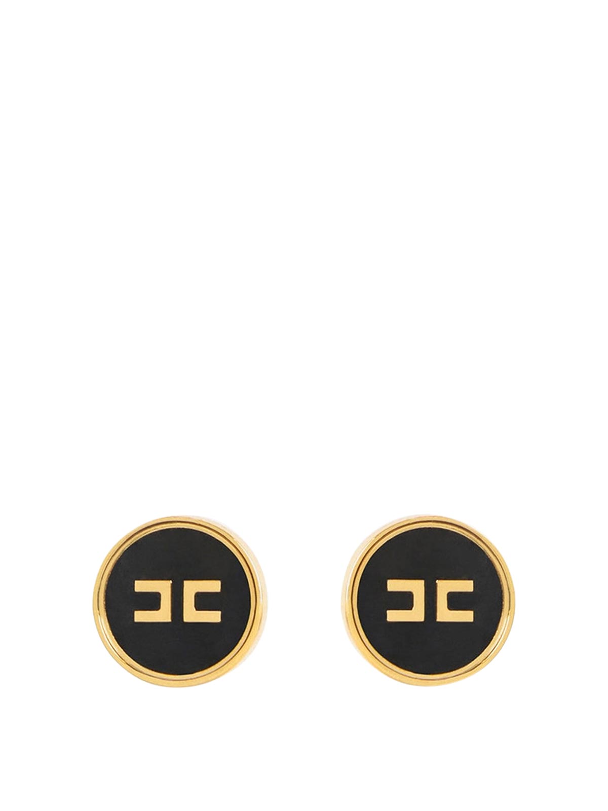 Black And Gold Logo Earrings