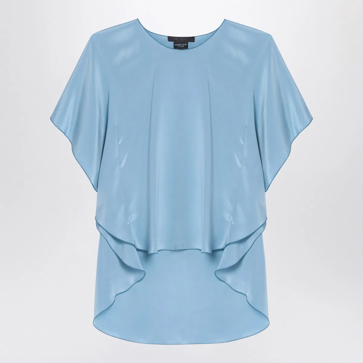 Light Blue Flowy Silk Blouse