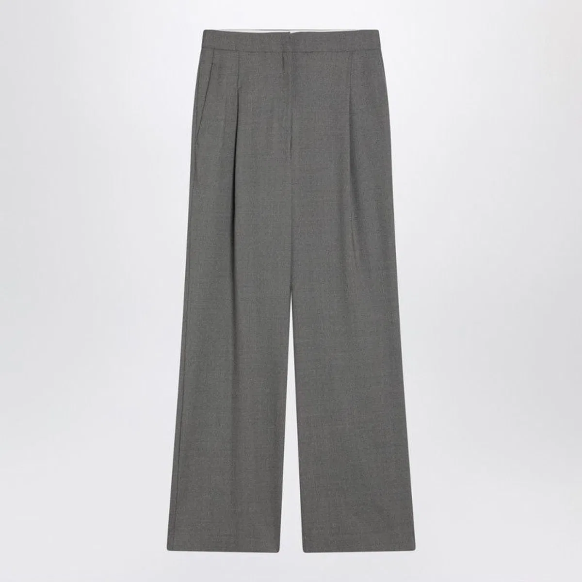 Wide Grey Wool Pants