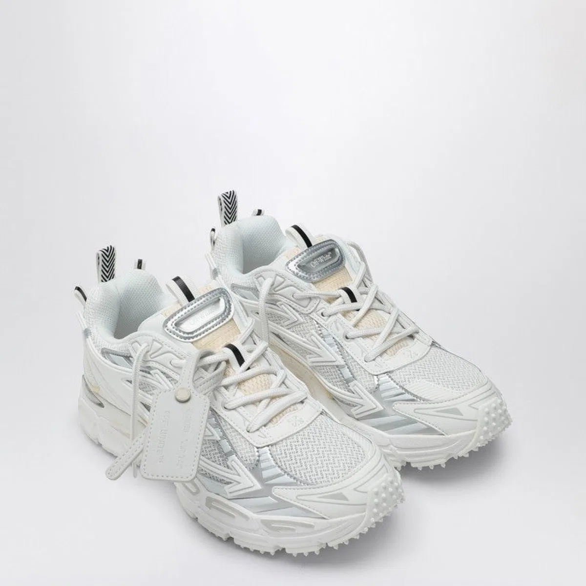 Off-white White Mesh Lace-up Flat Shoes