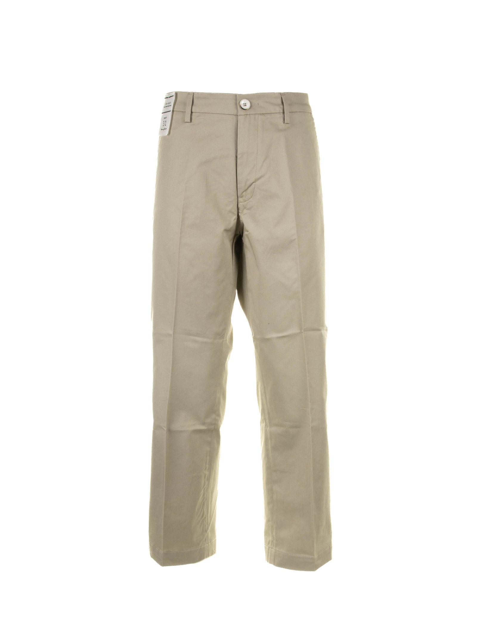 Re-Hash Beige High-Waisted Chino Trousers