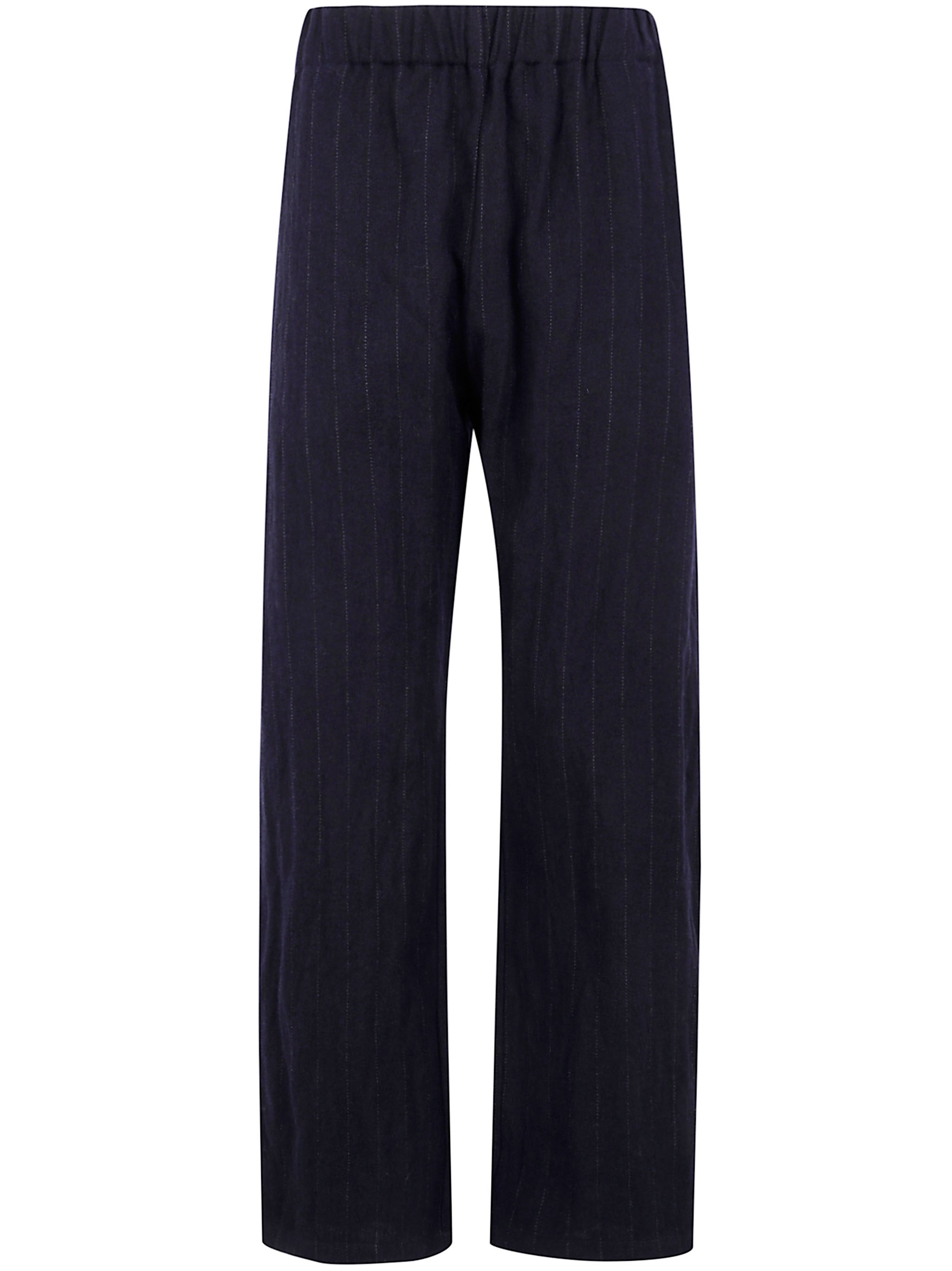 Elastic Waist With Pockets Curved Legs Trousers