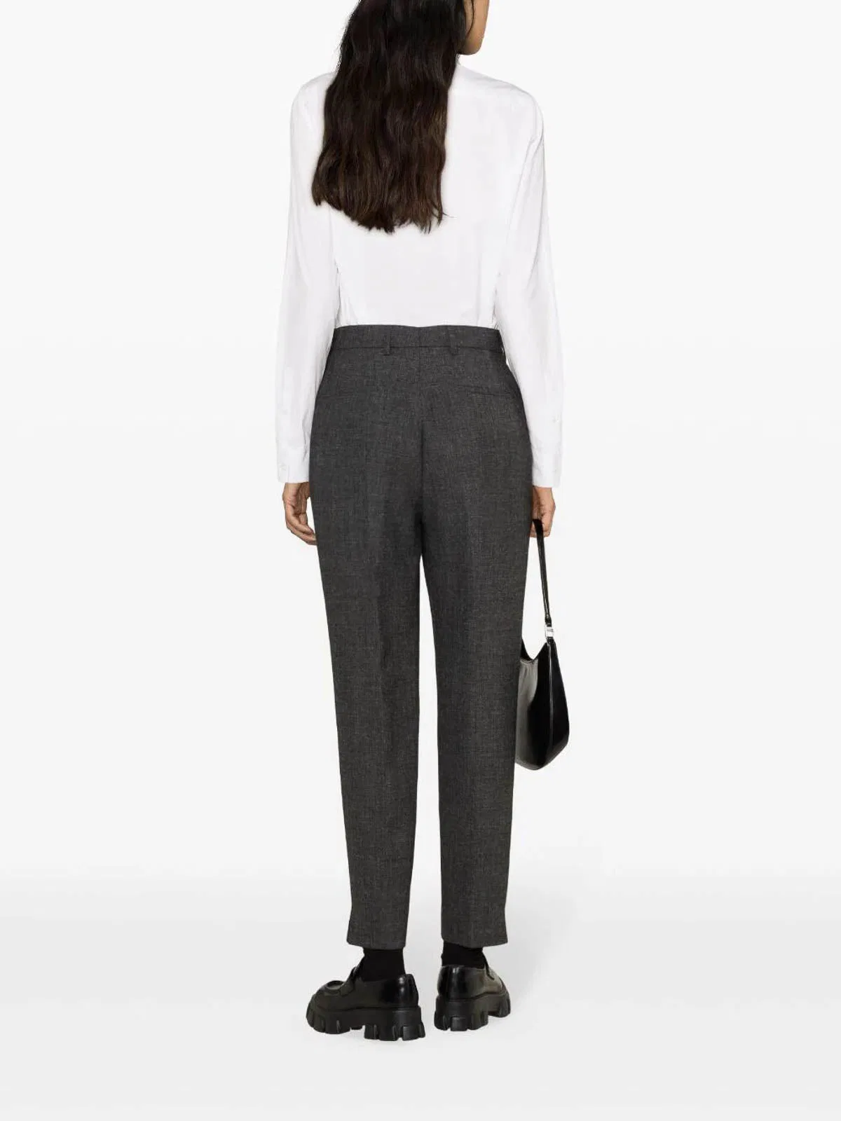 Prada Dark Grey Slim Fit Pant In Gray