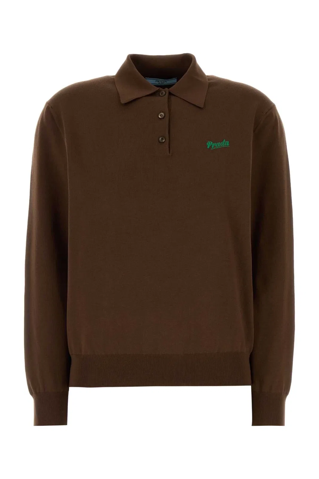 Brown Silk Blend Polo Shirt
