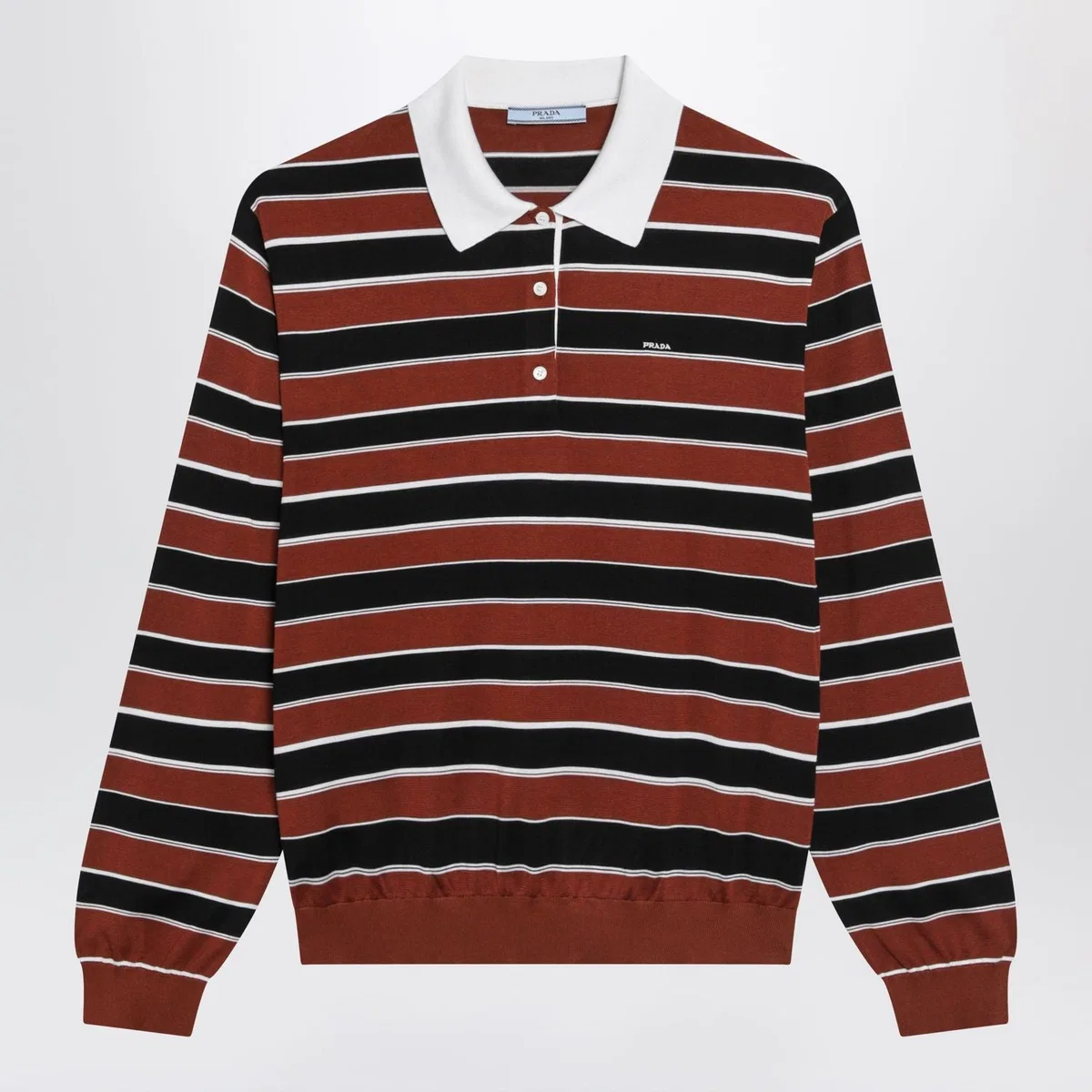 Rust/Black Striped Silk Polo