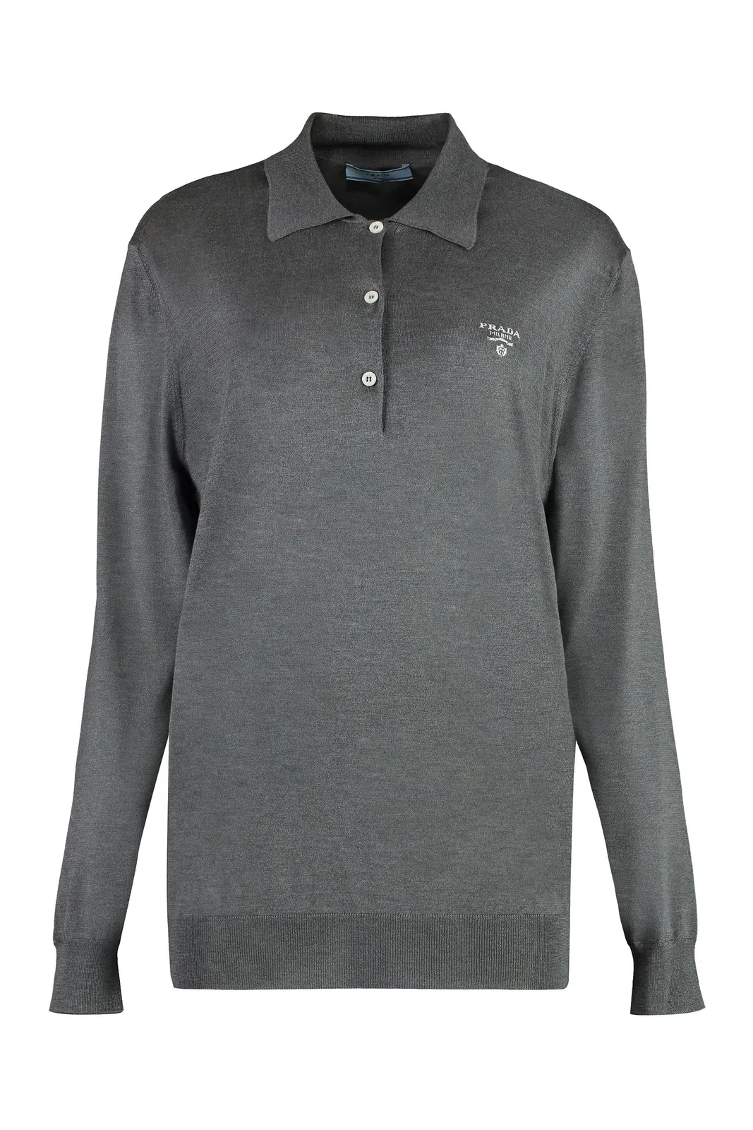 Long Sleeve Knit Polo Shirt