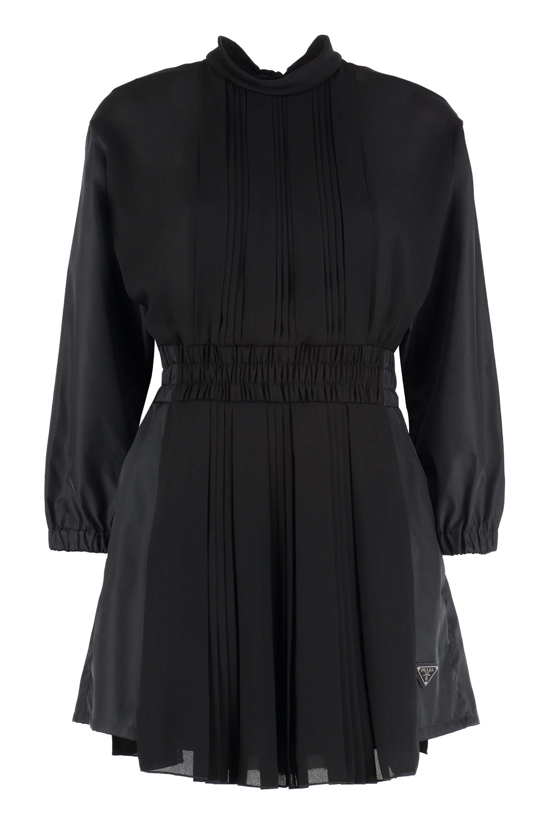 Black Re-Nylon And Crepe Jumpsuit