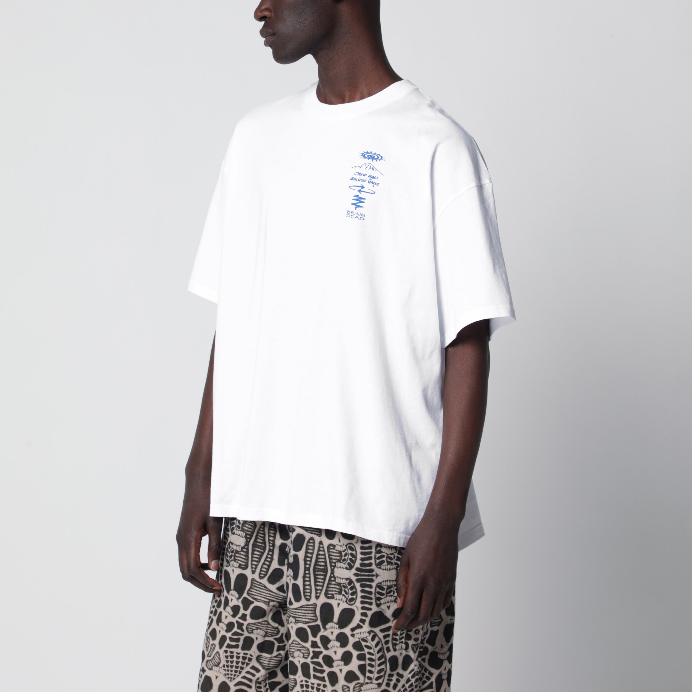 White T-Shirt With Logo Prints