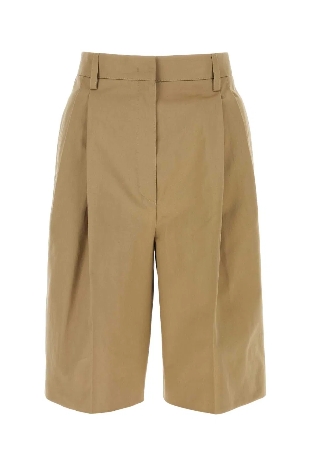 Beige Cotton Bermuda Shorts