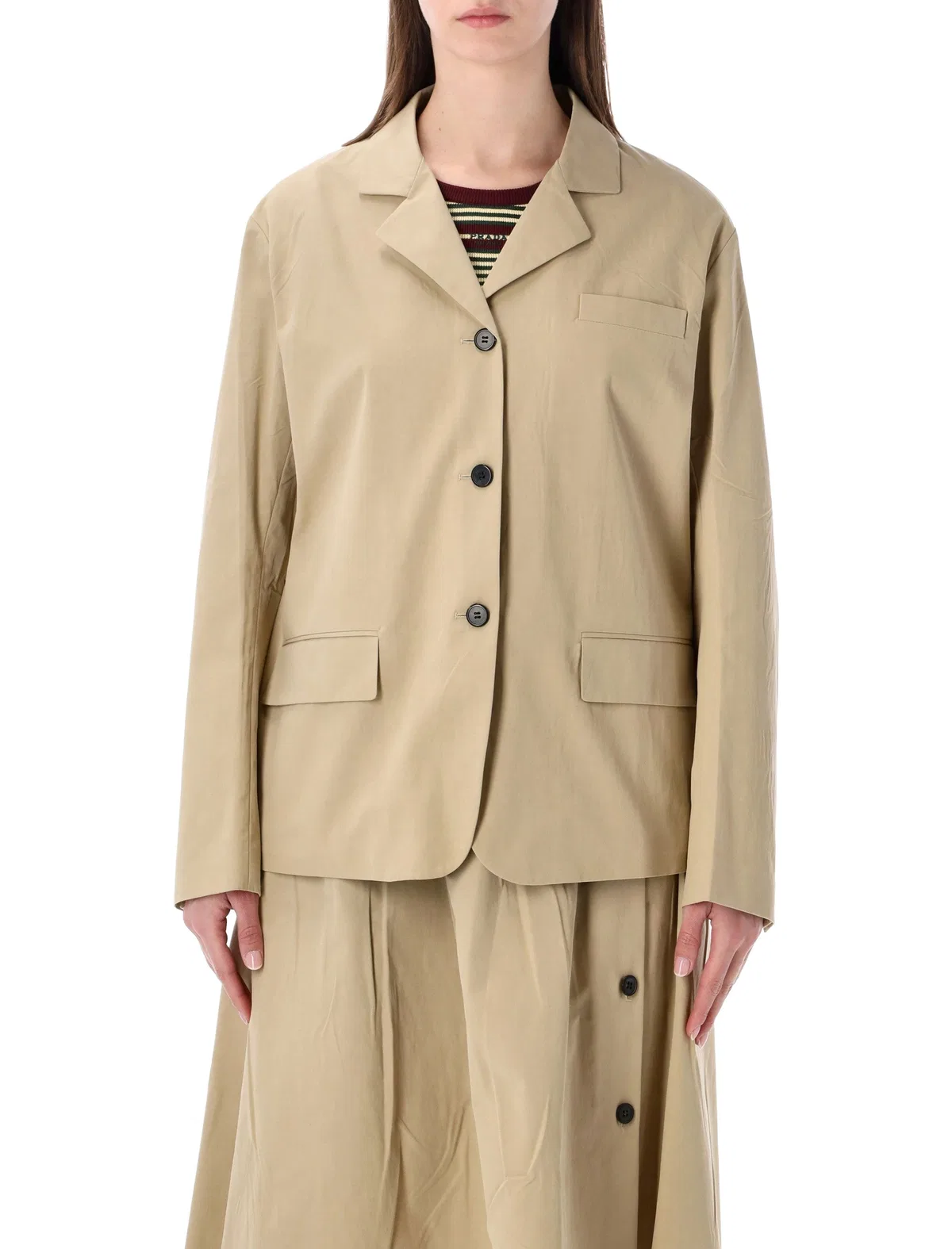 Beige Cotton Blazer