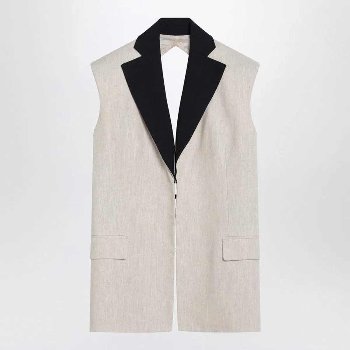 Linen Waistcoat With Open Back