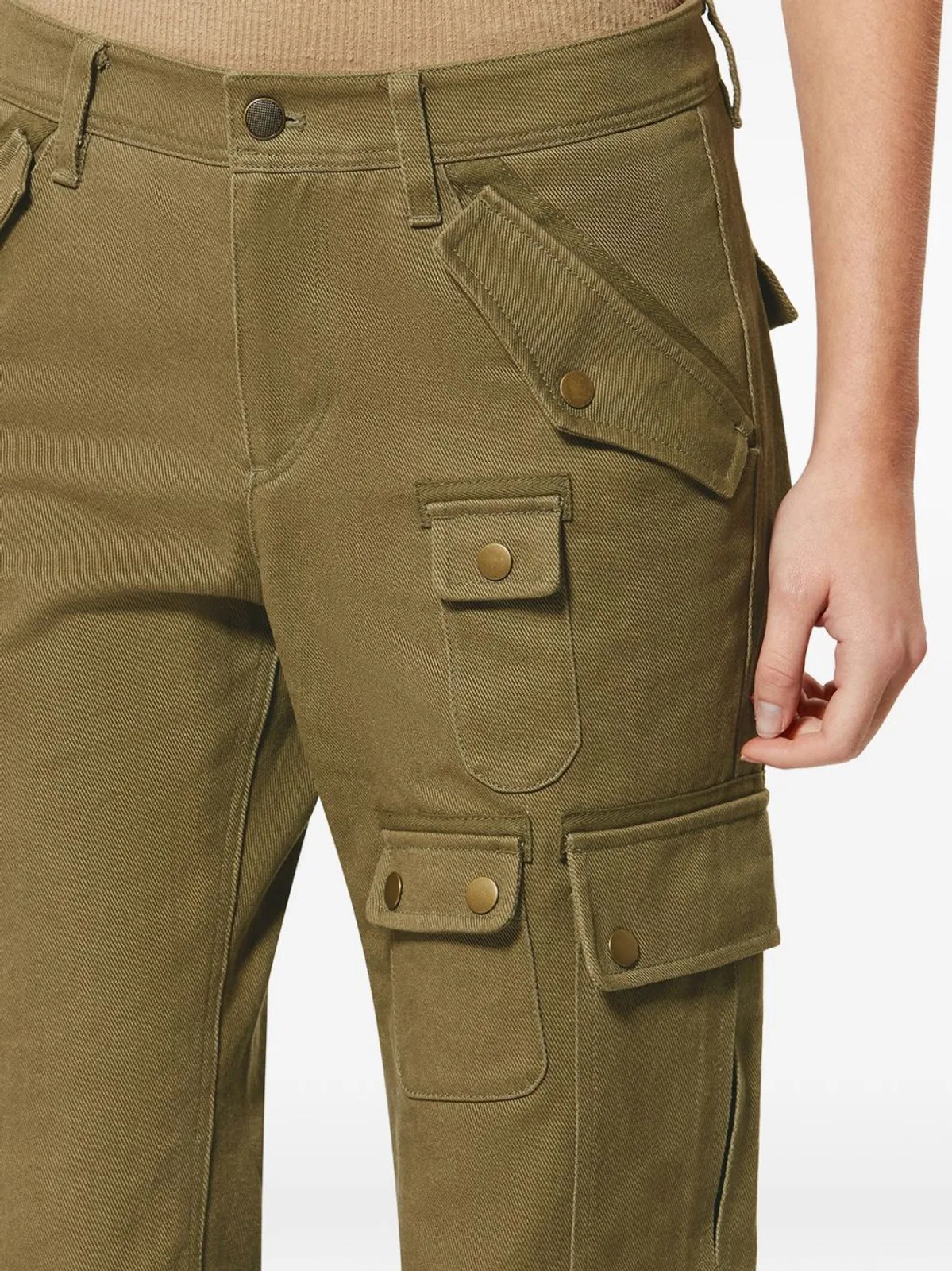 Isabel Marant Womens Khaki Josine Cargo-pocket Cotton Trousers In Green