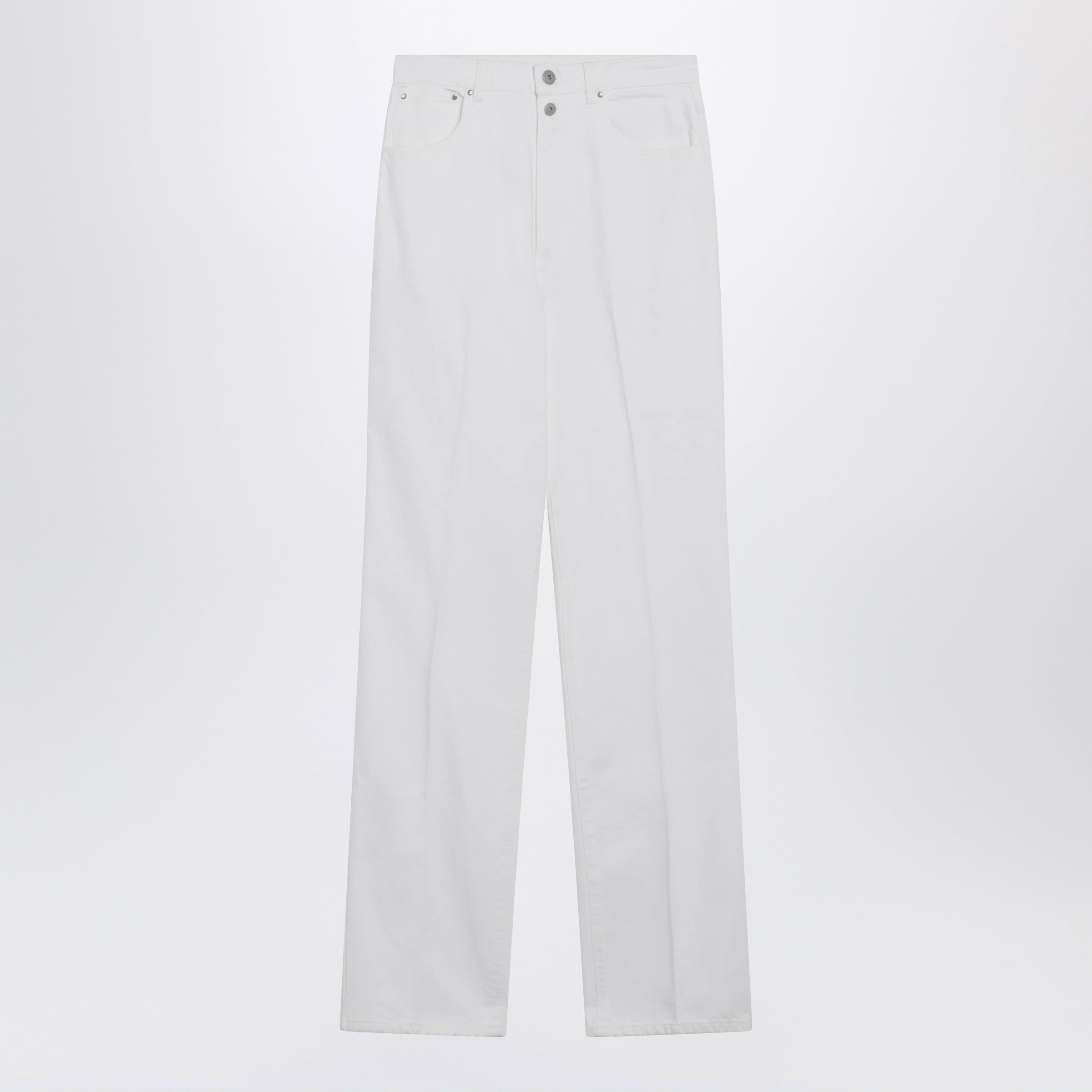 Highwaisted Straightleg Jeans With Belt In White Denim