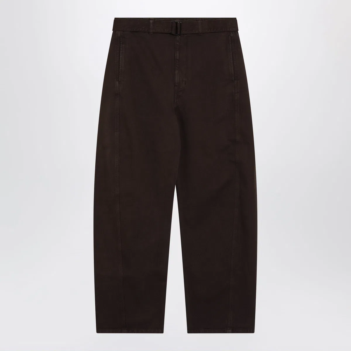 Brown Cotton Trousers With Belt