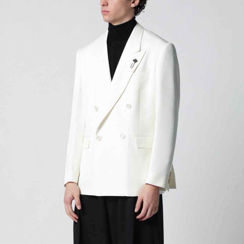 White Viscose Doublebreasted Suit