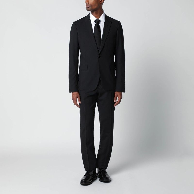 Black Singlebreasted Woolblend Suit