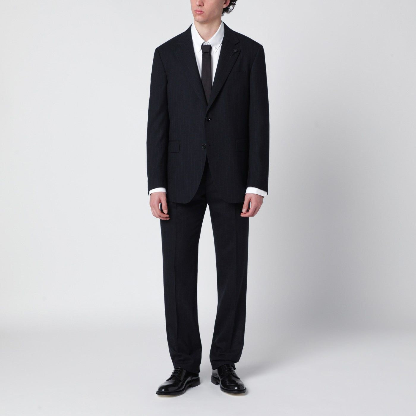 Blue Pinstripe Wool Singlebreasted Suit