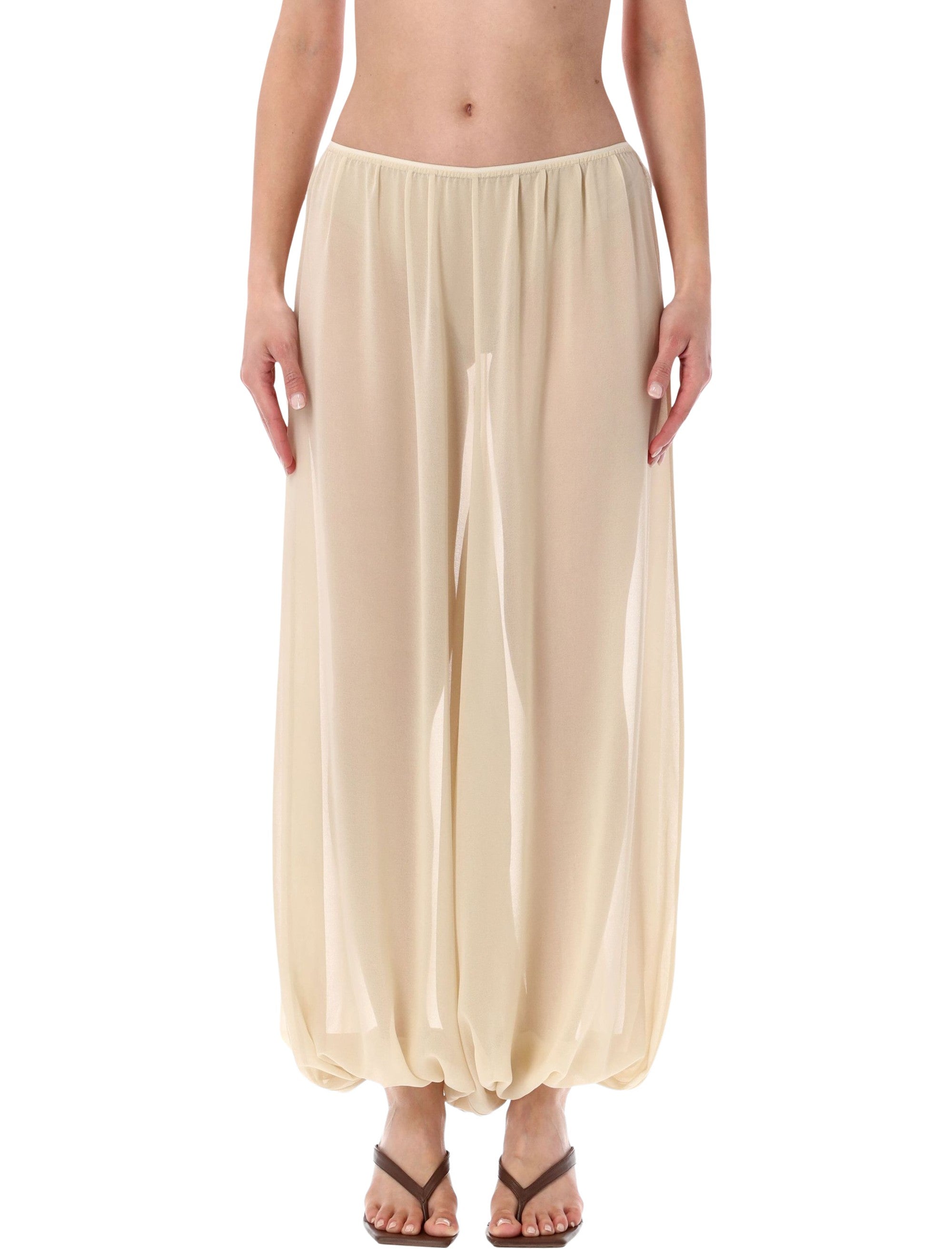 Beige Mio Sheer Balloon Pants