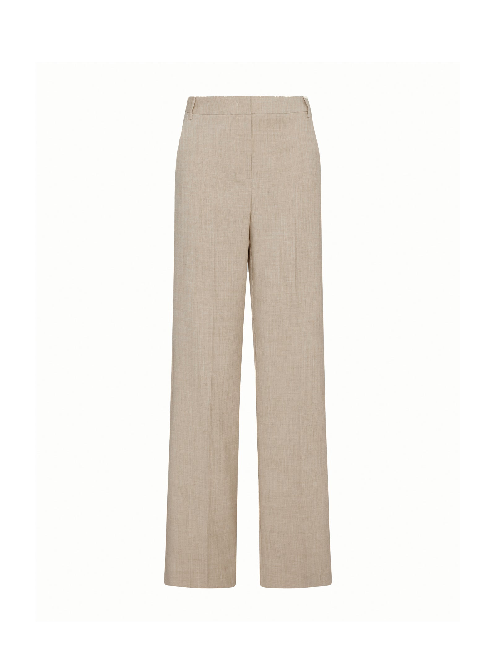 Beige High-Waisted Trousers