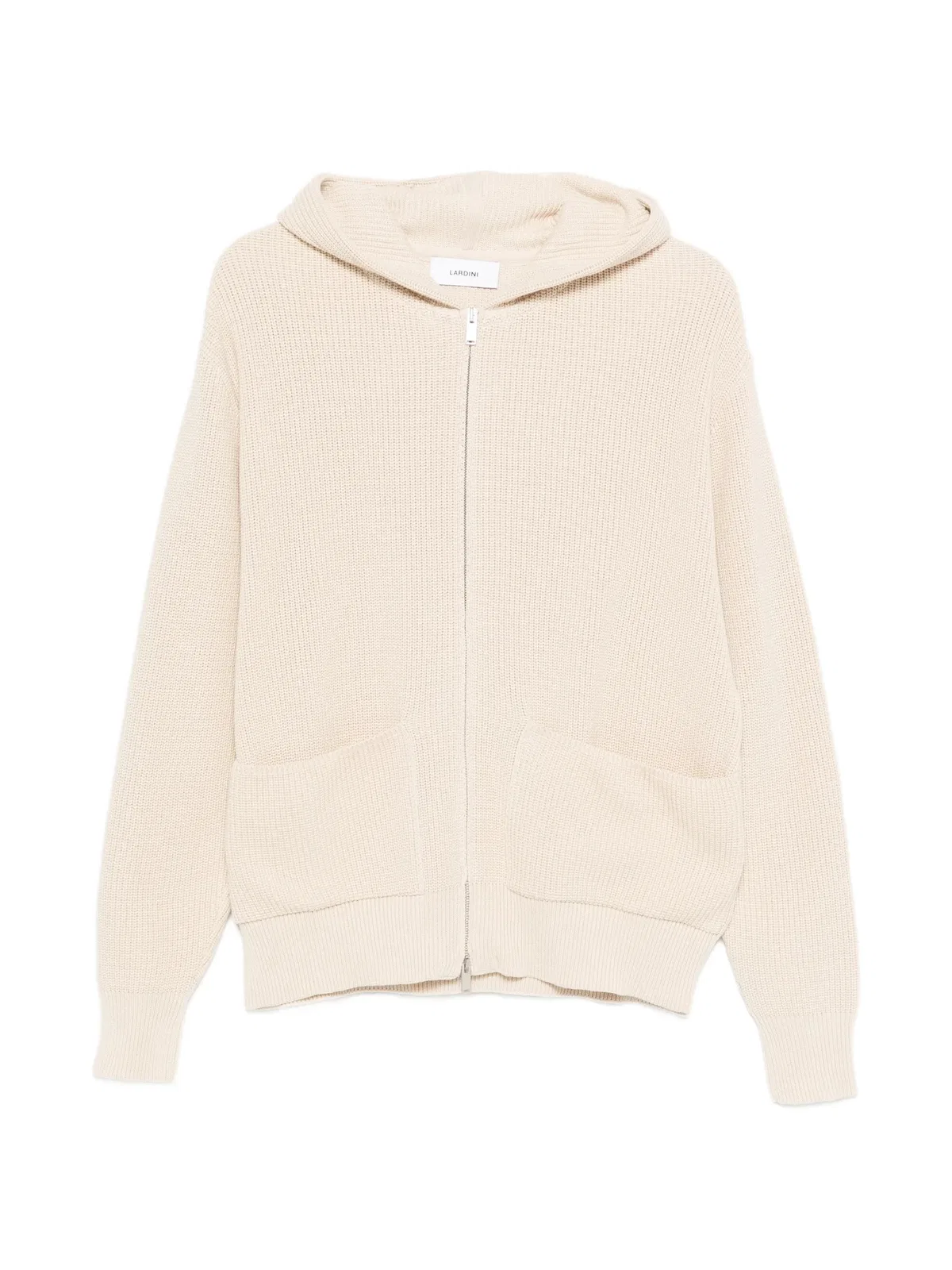 Lardini Knitted Hoodie In Beige