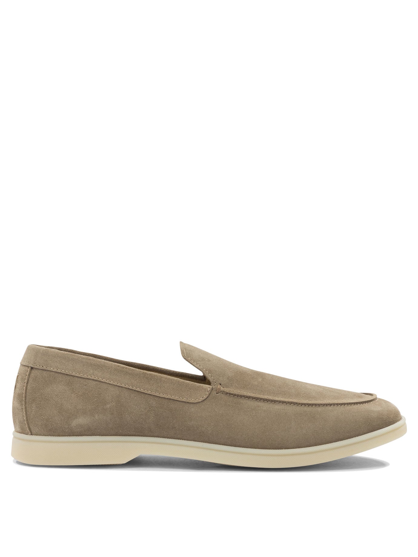 Beige Suede Loafers