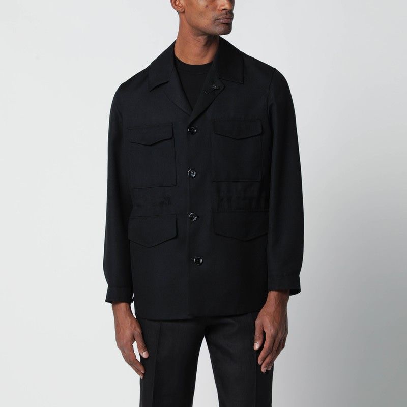 Black Viscose And Silkblend Jacket