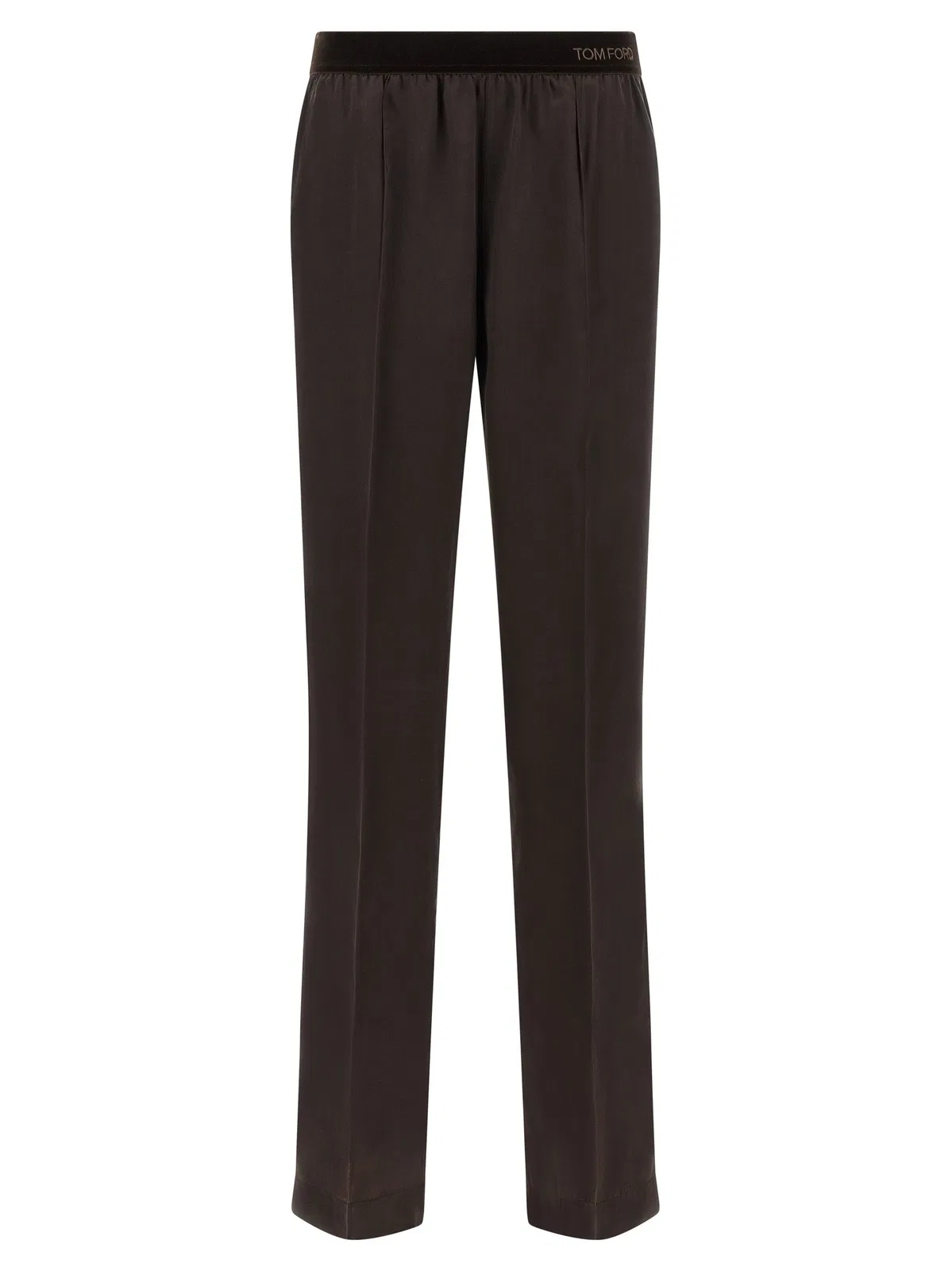 Tom Ford Silk Pants In Brown