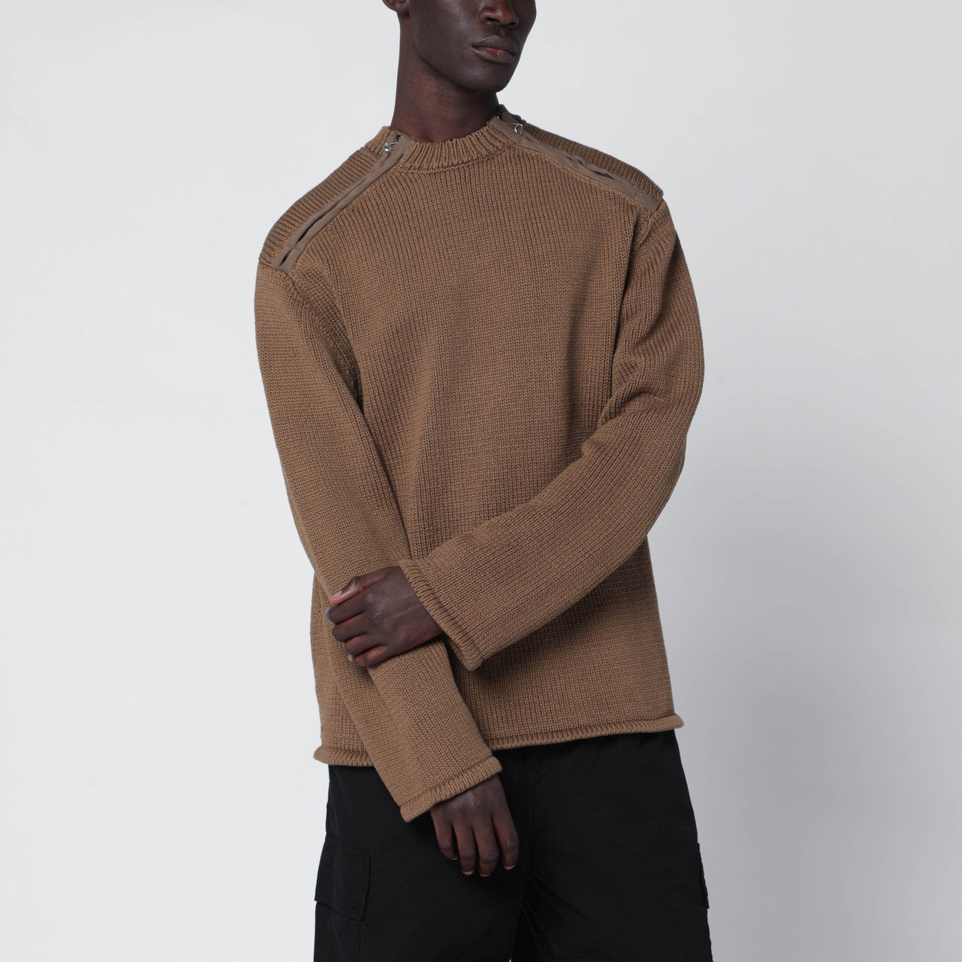 Dark Beige Cotton Sweater