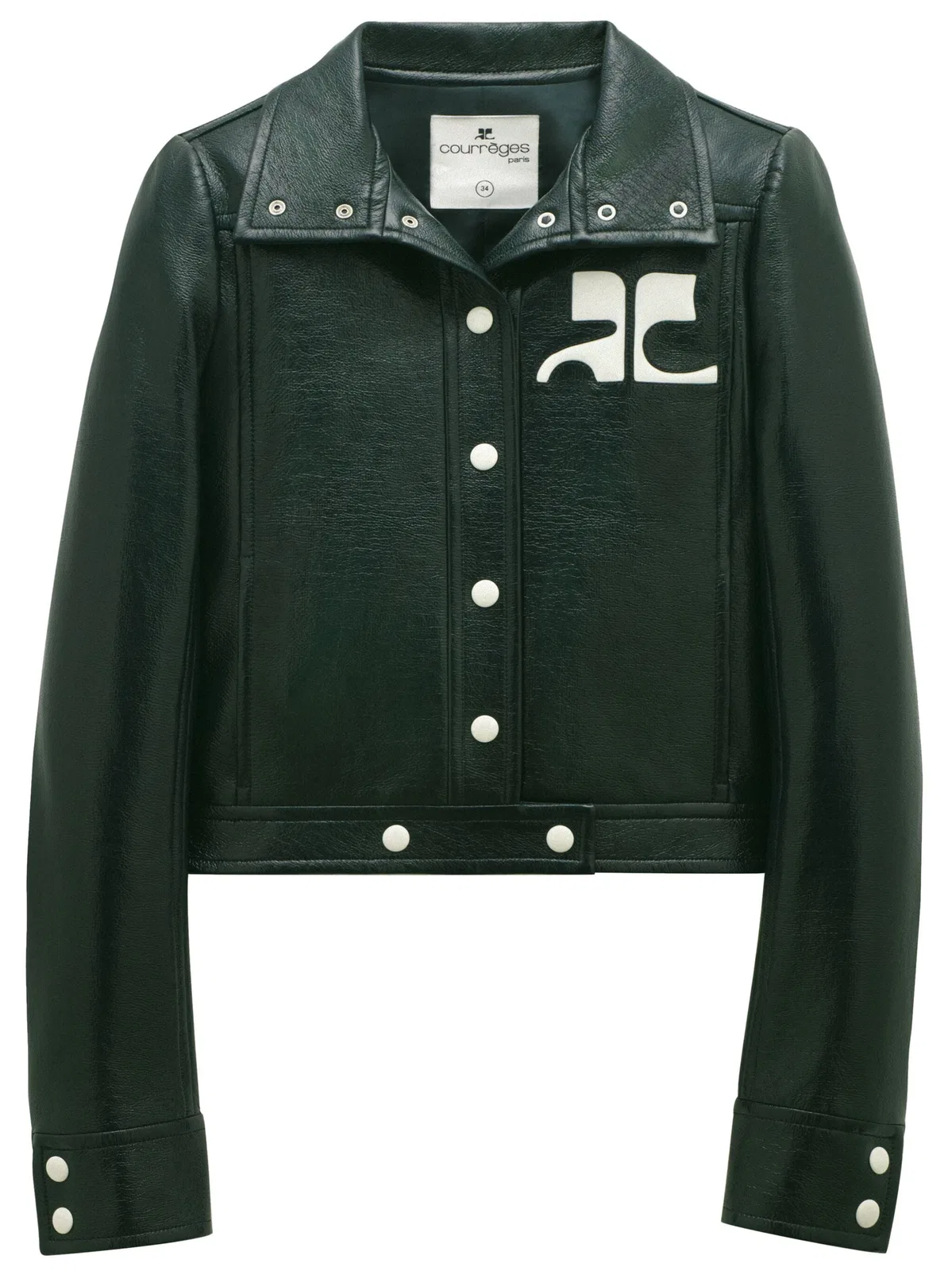 Courrèges Courregès Reedition Vinyl Jacket In Vert Fonce