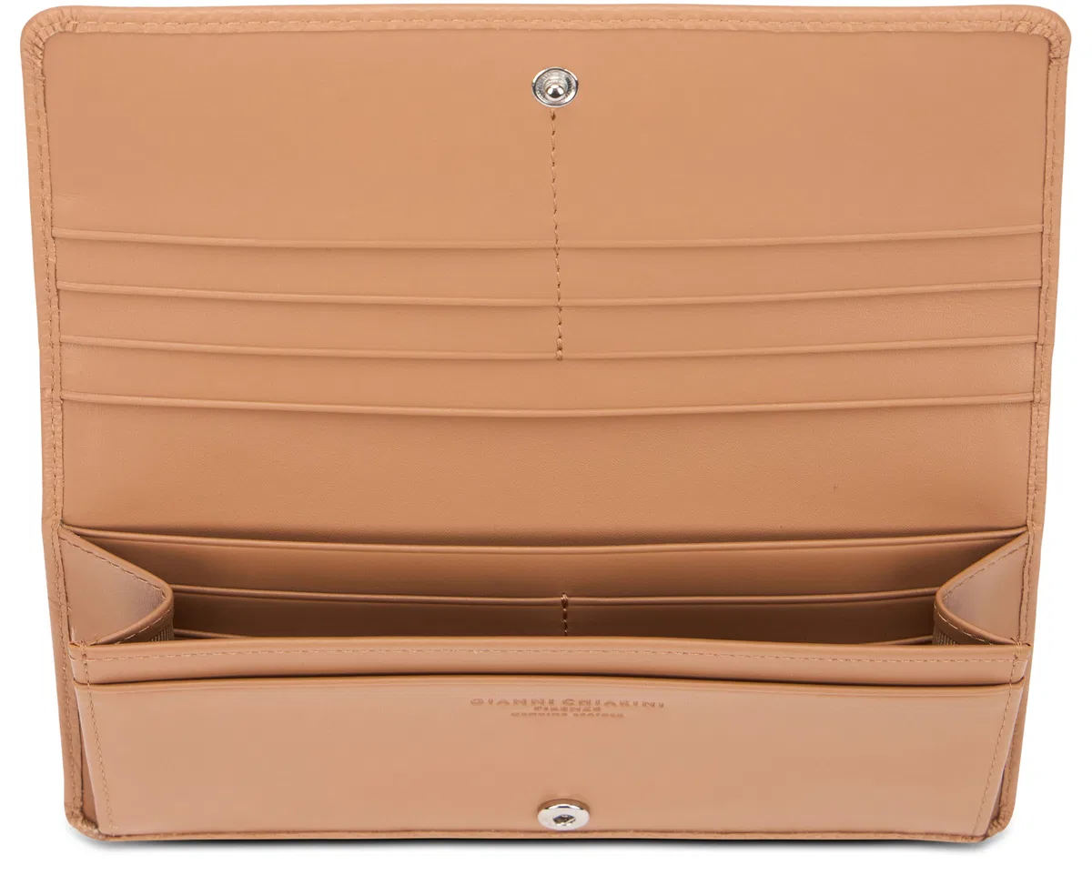 Gianni Chiarini Leather Wallet In Beige
