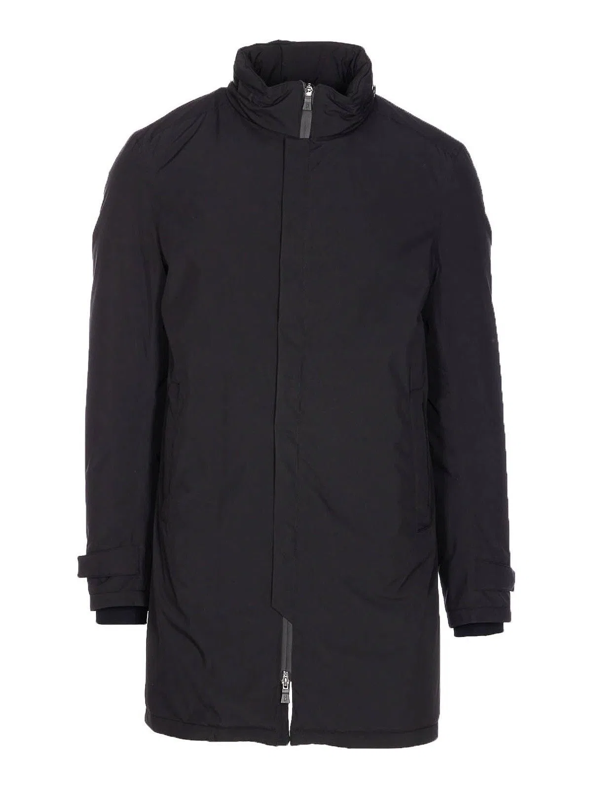 Blue Down Jacket Zip Closure