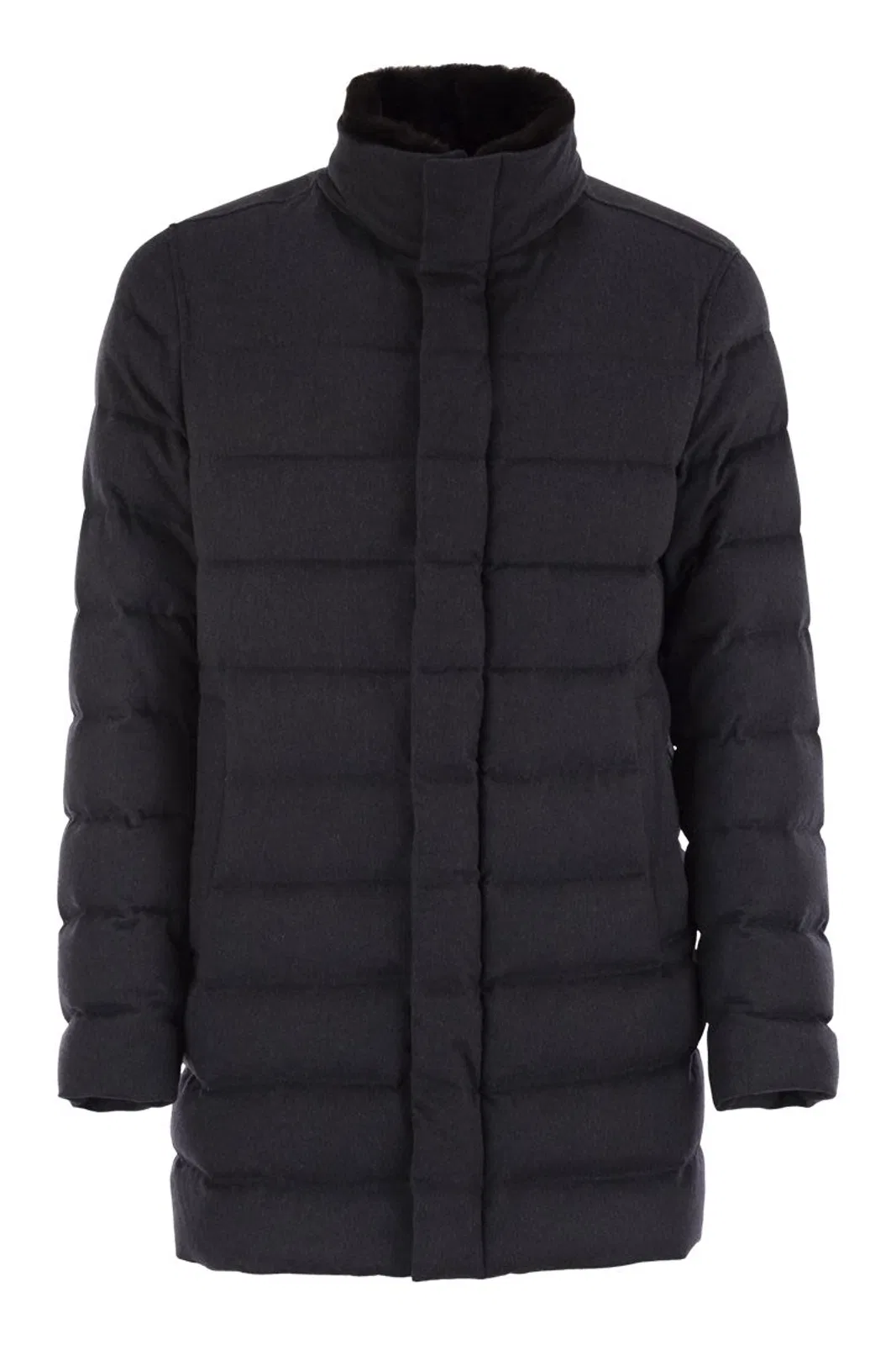 Down Jacket With Fur Collar