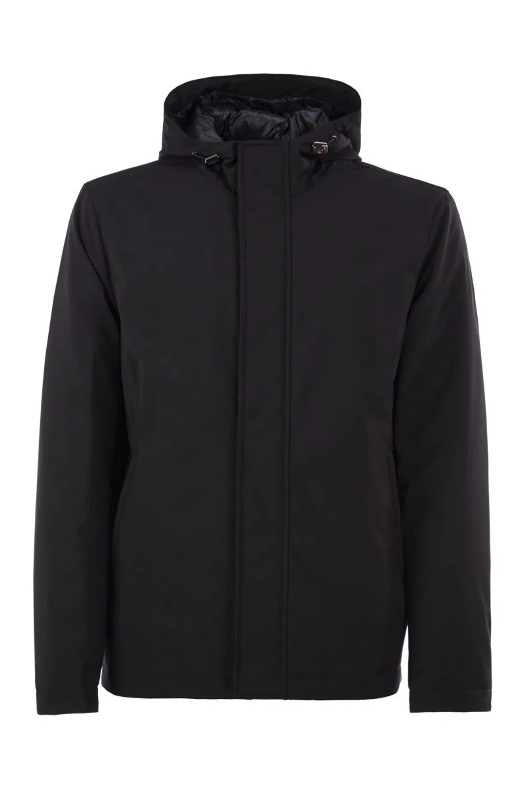 Stretch Technical Fabric Hooded Padded Jacket