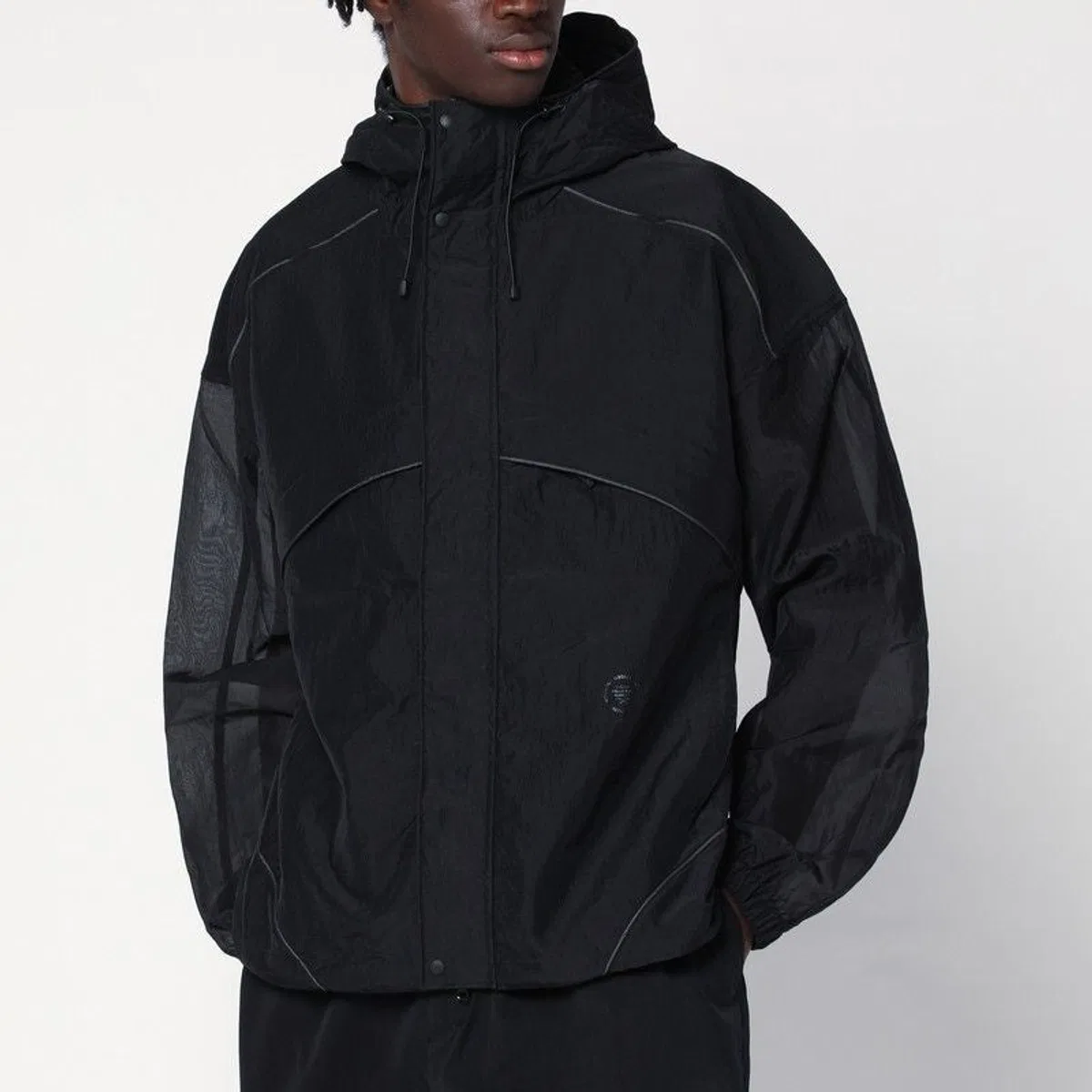 Ripstop Mesh Zip-Up Black Jacket