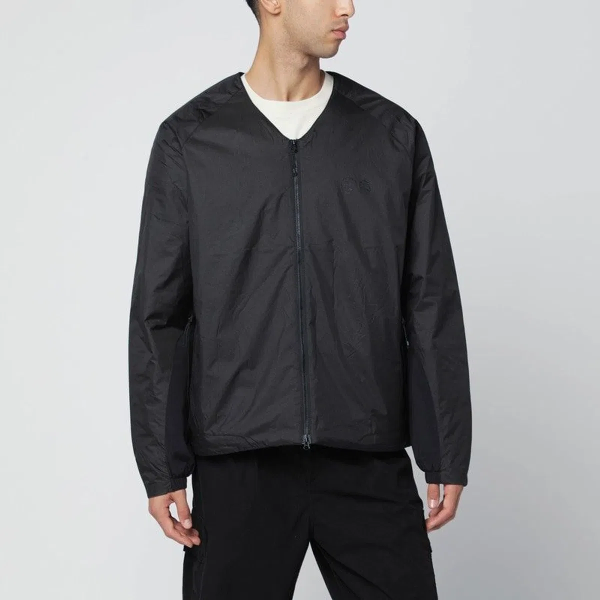 Black Nylon Zipup Jacket