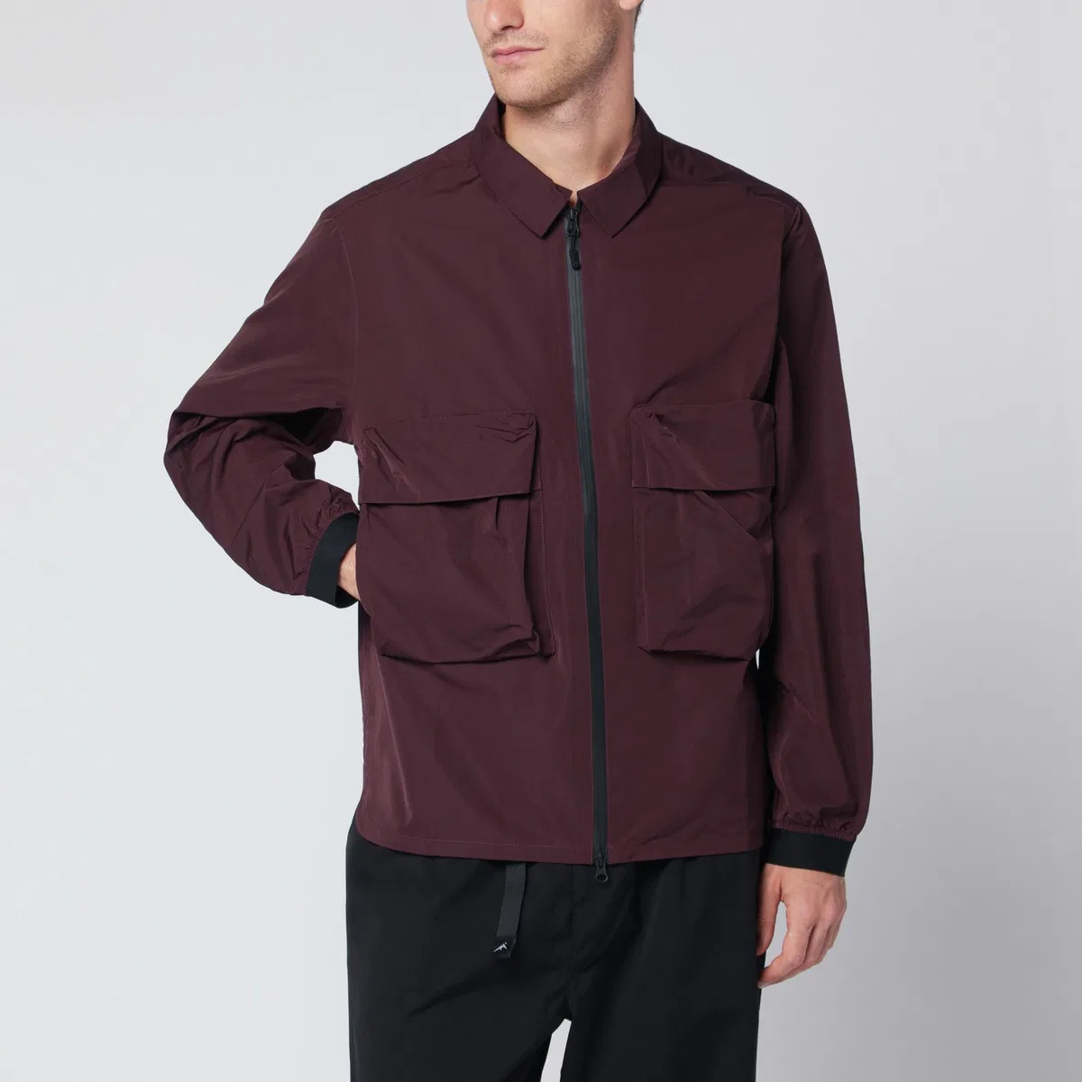 Wine-Coloured Zip Jacket
