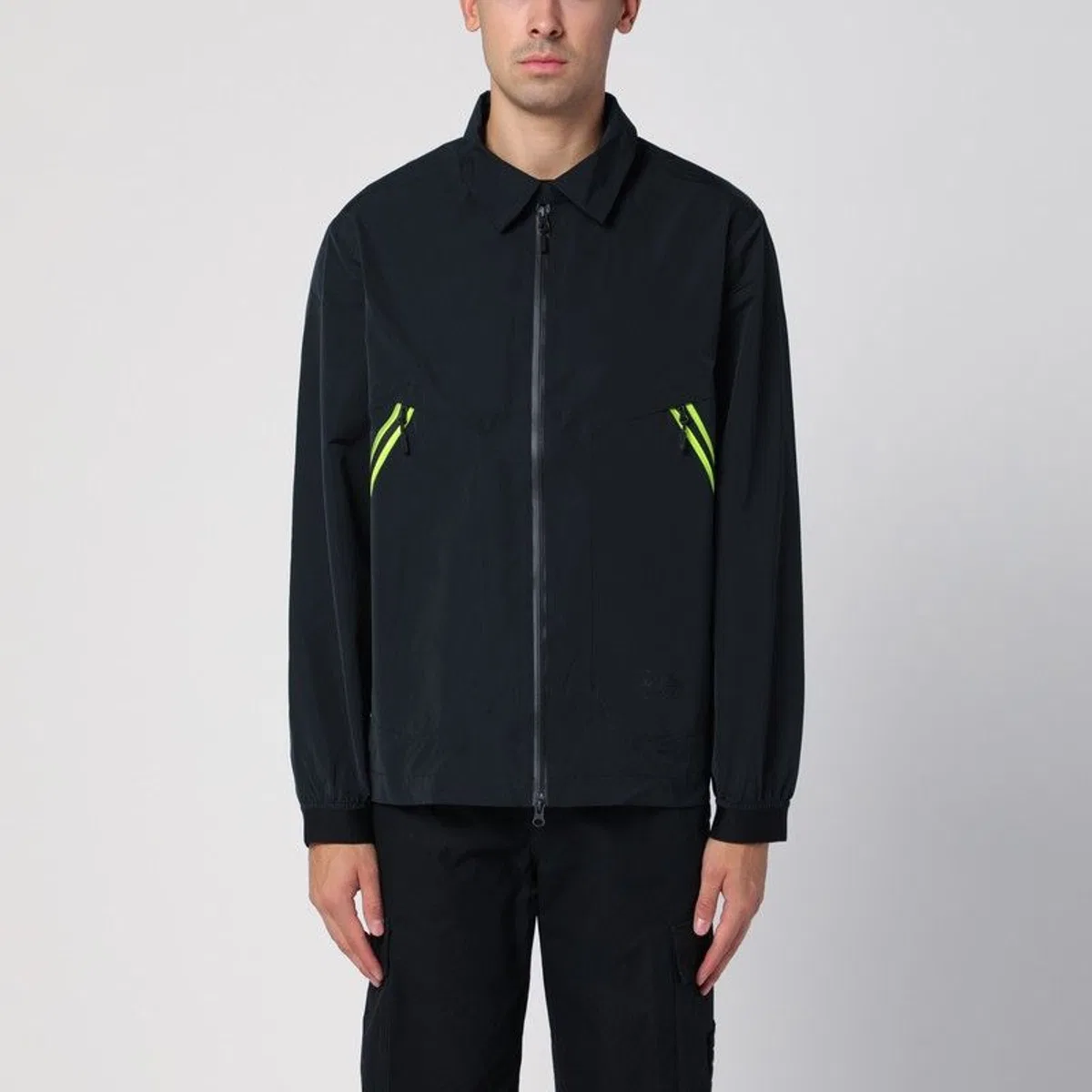 Black Shirt Jacket With Zip